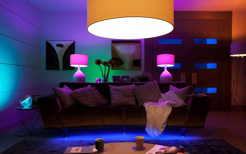 Giải pháp chiếu sáng thông minh 16 triệu màu Mood lighting in lounger