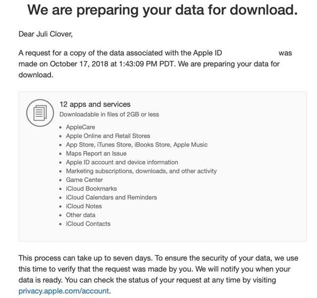 Hướng dẫn yêu cầu sao lưu dữ liệu tài khoản ID Apple